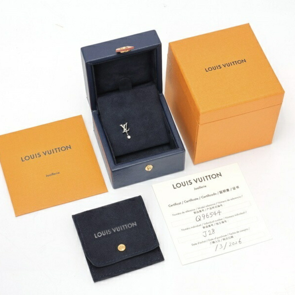LOUIS VUITTON 18k Silver Diamond Earrings - Picture 5 of 5
